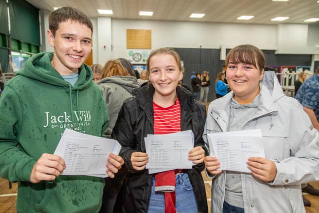 Banovallum GCSE students JJ Bowen, Ella Fawcett and Fleur Fawcett.