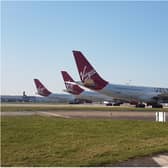 A number of Virgin Atlantic aircraft are currently being stored at Doncaster Airport.