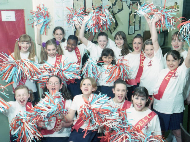 The first in a trio of photographs from Donington's Thomas Cowley High School, showing cast members from its production of Grease.
