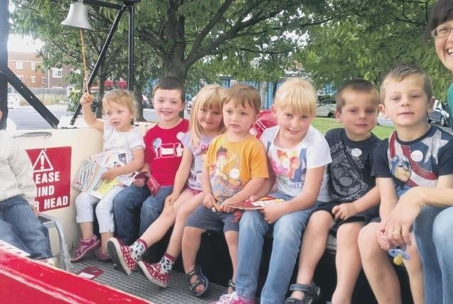Youngsters taking on Freddy the Lincolnshire Fire Aid engine at a Skegness Fire Station open day. More than 3,000 people attended the event, which was held as part of the week-long Skegness Carnival.