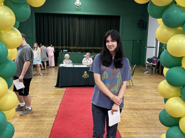 Eleanor collects her results.