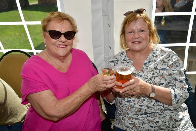 L-R Barbara Dale of Australia with her friend Donna Tinsley of Great Hale