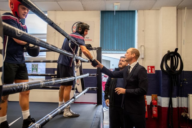 HRH The Prince of Wales meets RAF Coningsby boxing team.