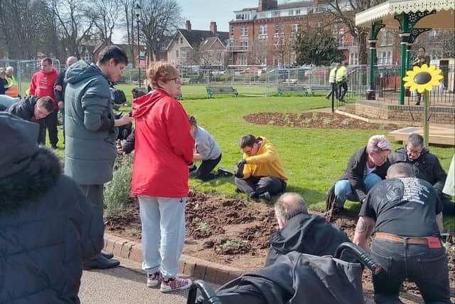 The community took part in a planting day.