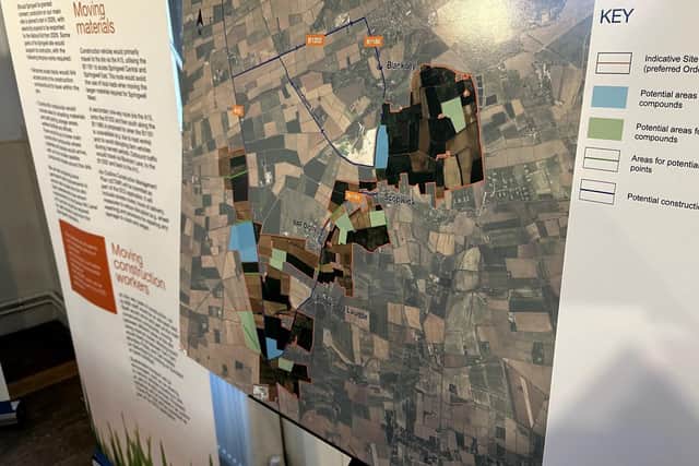 Information was on display at Blankney of the revised layout of Springwell Solar farm plans. Photo: Ellis Karran