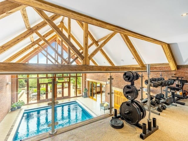 The gym area.