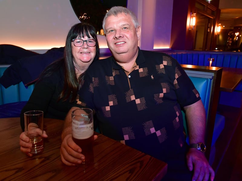 Checking out the changes are Tony and Josie Gibson of Orchard Park caravan park