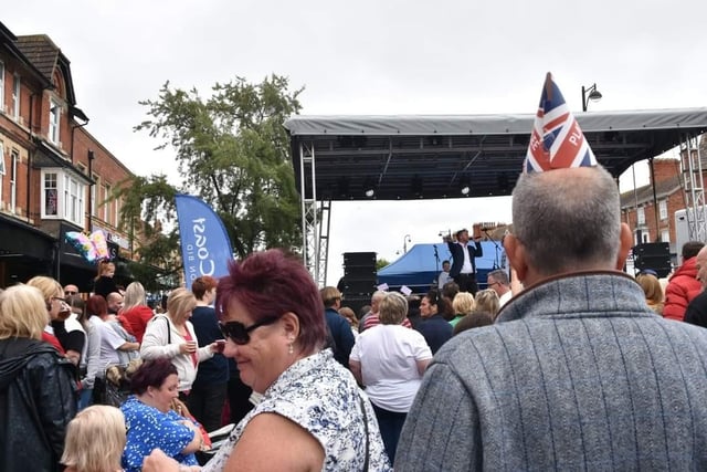 Crowds gathered in Lumley Road in Skegness to watch Great British Bands