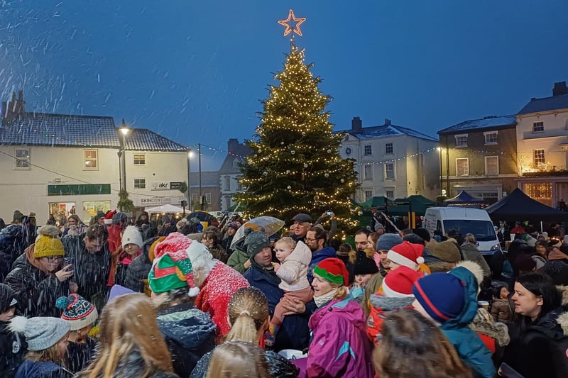 The community turned out for the tree lighting