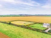 An aerial view of the property.
