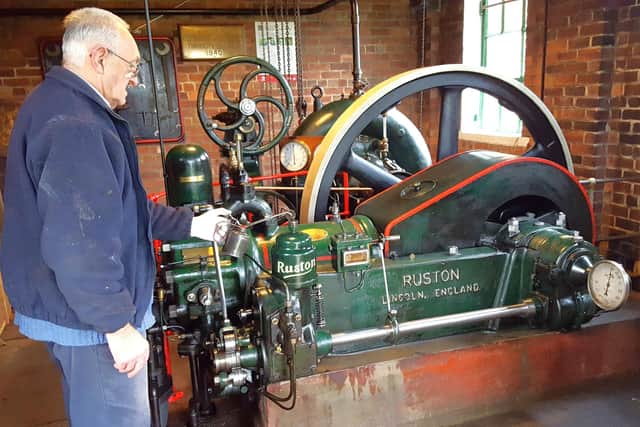 The historic Ruston engine in action at Dogdyke pumping station.