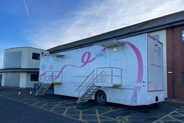 The mobile breast screening unit.