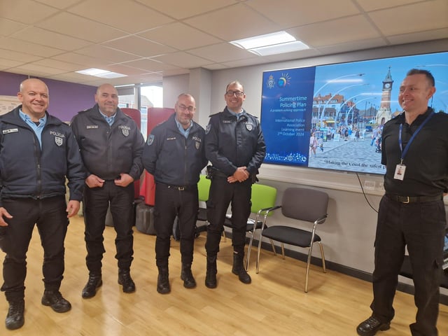 Supt Lee St Quinton (right) gave a presentation on the launch of the Summertime Policing Plan.