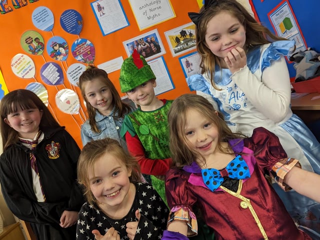 Children at Winchelsea School dress up for World Book Day.