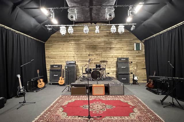 The studio rehearsal room at Hub 101.