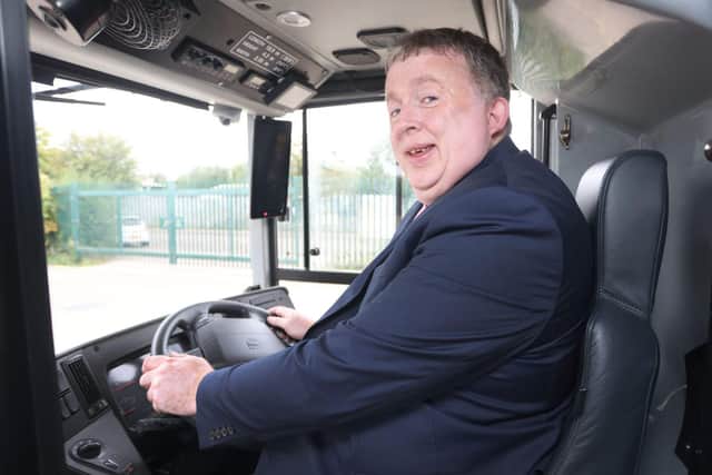 David Boden at the wheel