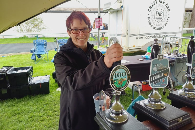 FAB Brewery's Lindsay Cussons prepares to pour a pint of their specially brewed Centenary Ale