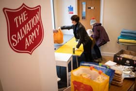 The Salvation Army needs food donations to make food parcels families affected by coronavirus. Photo: Leon Neal/Getty Images