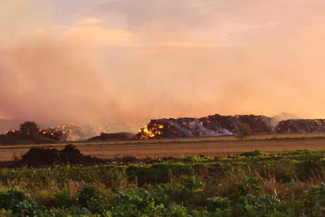 Donna Thomas captured this image of the blaze near a farm in Kirton.