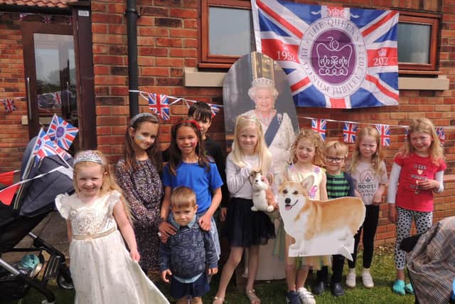 Children in fancy dress for the jubilee event at Brant Broughton.