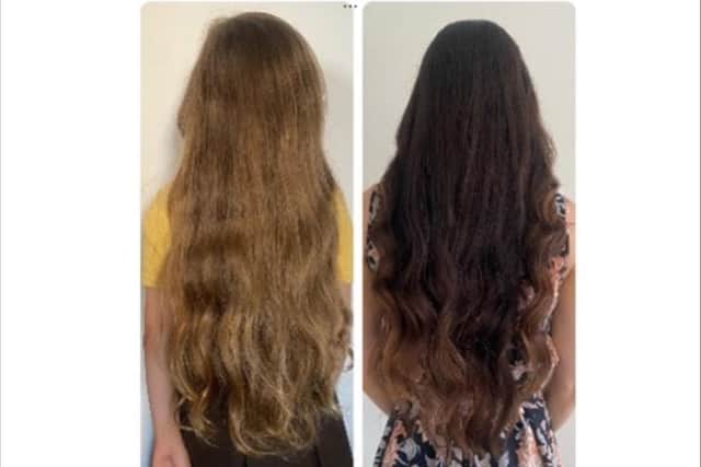 Before Lily and her mum had their hair cut,