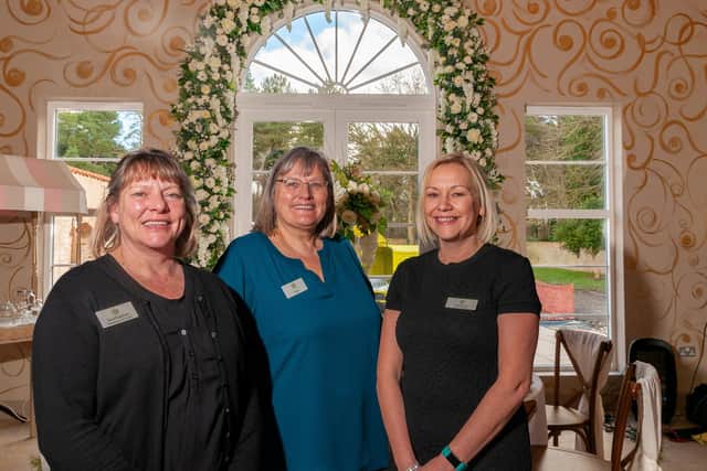 Sara Bagshaw, Sonia Elton, and General Manager Tina Dennis from Montagues Wedding Venue at Baumber Walled Garden