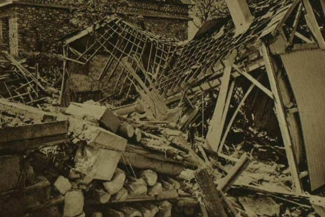 Devastation left by the bombing of Skegness.