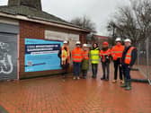 Sally Grindrod-Smith, director of Planning, Regeneration and Communities for the council; Luke Evans of Belton Construction; deputy leader of the council, Coun Lesley Rollings; Amy Potts, programme manager Projects and Growth at the council; Matt Snee, projects officer, Projects and Growth; Neil Hague of Belton Construction;  and leader of West Lindsey District Council, Coun Trevor Young.