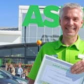 Asda Boston's Stephen Bromby, with his award..