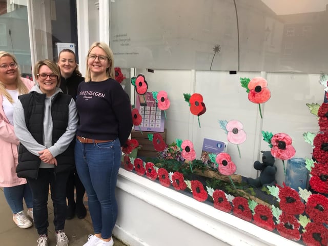 Pictured with organiser East Lindsey District Coun Ellie Marsh are helpers Abi and Tammy and Rebecca from Spilsby Funeral and Amy and Abigail from Spilsby Pharmacy.