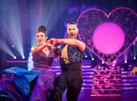 Kym Marsh and Graziano Di Prima during the live show of Strictly Come Dancing