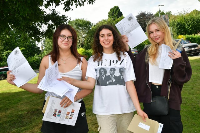 Pictured (from left) Isabella Degreeff, 16, Taylor Knowles, 16, and Sandra Dziubinska, 16, of Boston.