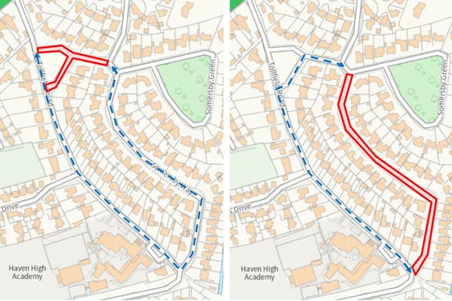 Illustrations released by Lincolnshire County Council showing diversions for Somersby Way.