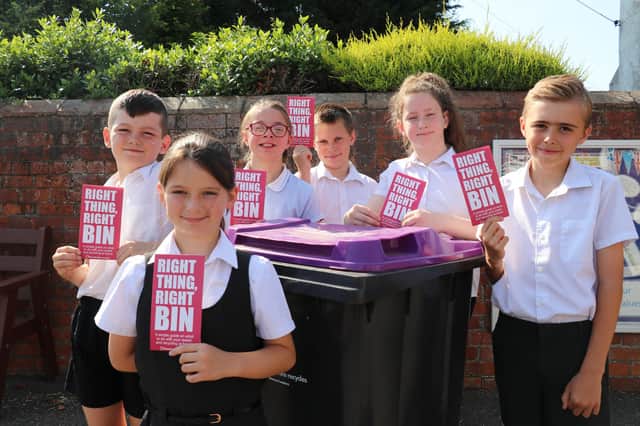 Pupils at Theddlethorpe Academy want to help you put the right thing in the right bin.