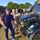 L-R Bob Pod of Coningsby, Darron Beeson of Tattershall, Paul Mason of Waddington and Howard Hicks of Ashbe de la Launde with his 1941 Bedford OY 3 tonne lorry.