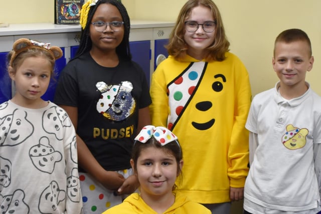 Pupils at Park Academy wore a variety of Pudsey-themed clothes for the day.