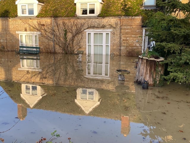 Flooding outside Greystones House, Tallington | Photo: Submitted