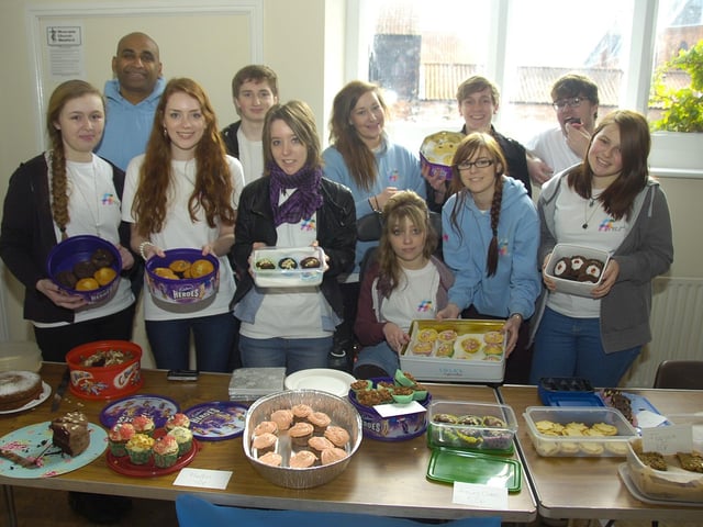Sleaford teens are pictured fundraising at Riverside Church Hall, in Southgate, Sleaford, with their mentor Rakesh Chandar-Nair, as part of the National Citizen Service programme. The event also featured leg waxing and a live band. Other activities in the programme included rock-climbing, raft building and abseiling.