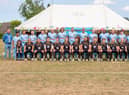 The Louth XI and the All Stars players.