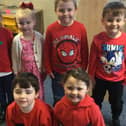 Early Years pupils at the Richmond Primary Academy dressed in red to raise funds for Comic Relief.