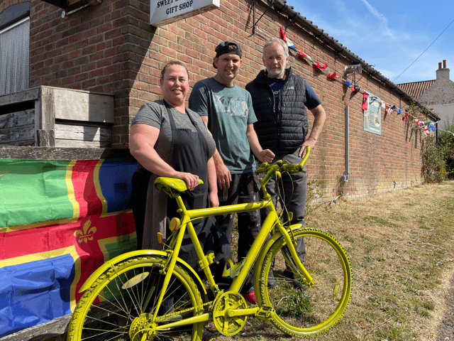 Karen, cafe manager at Rock Foundation, with volunteer Jim Togher (right) and Rock Foundation resident Mickey. Photo: WLDC