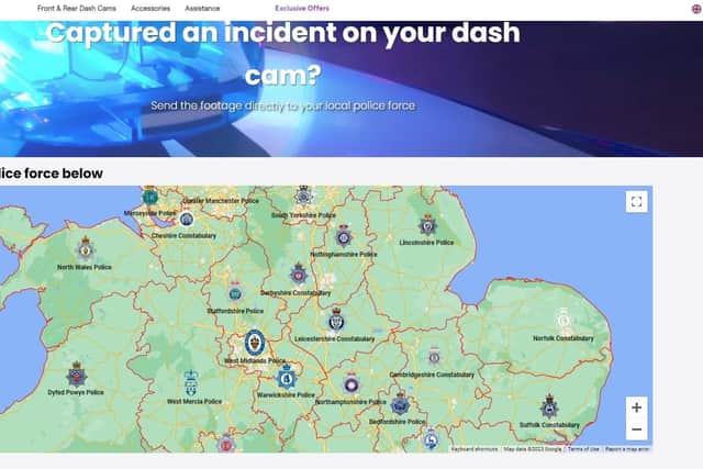 The Nextbase website, which allows you to submit dashcam footage to the appropriate police force.