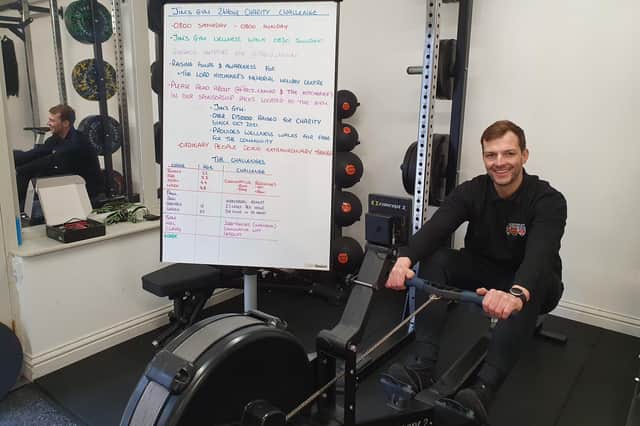 Jimmy Dexter - all set for the 24 hour fitness challenge with friends at Jim's Gym in Sleaford.