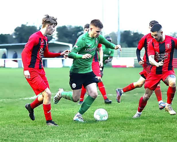 Action from Sleaford's win at Rothwell on Saturday. Photo: Steve W Davies Photography.