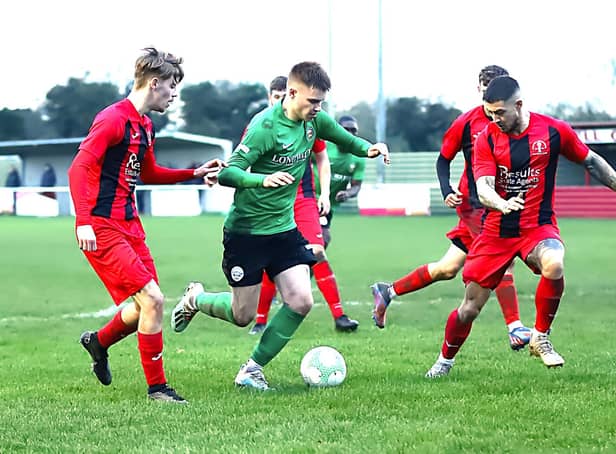 Action from Sleaford's win at Rothwell on Saturday. Photo: Steve W Davies Photography.