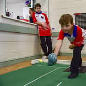 Young England short mat bowler,  Thomas England, age 10. Photo: Holly Parkinson