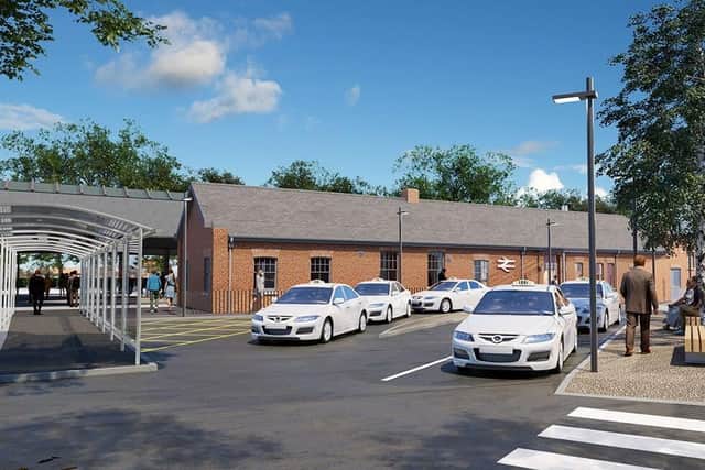 Artist's impression of Skegness Railway Station taxi rank area.