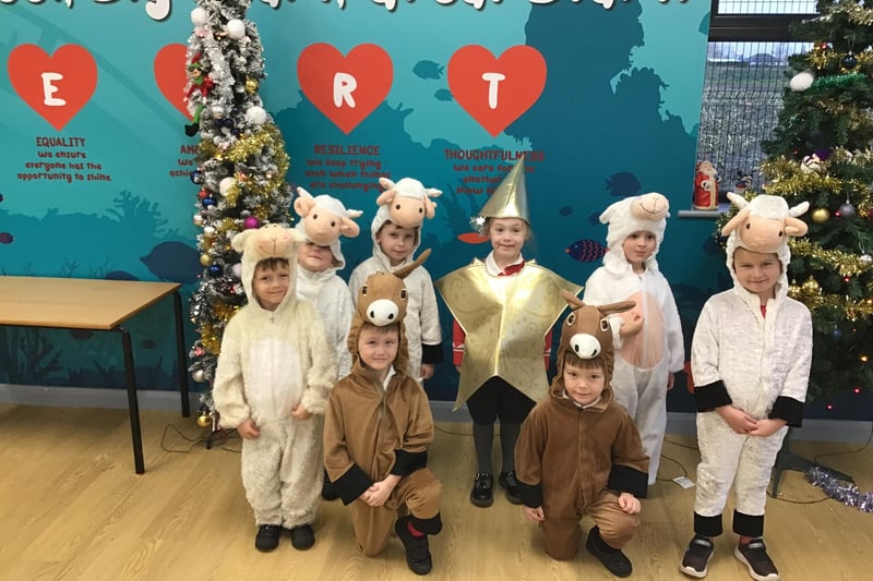 Fishtoft Academy pupils dressed for their Nativity.