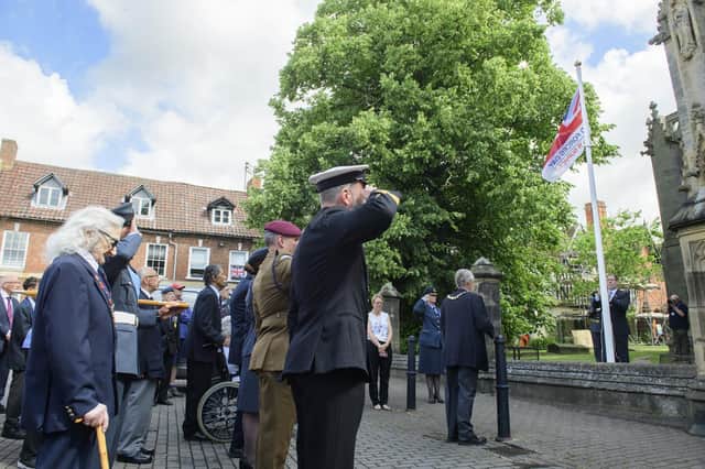 The raising of North Kesteven's Armed Forces Day flag in Sleaford Market Place. Picture: Chris Vaughan Photography for NKD