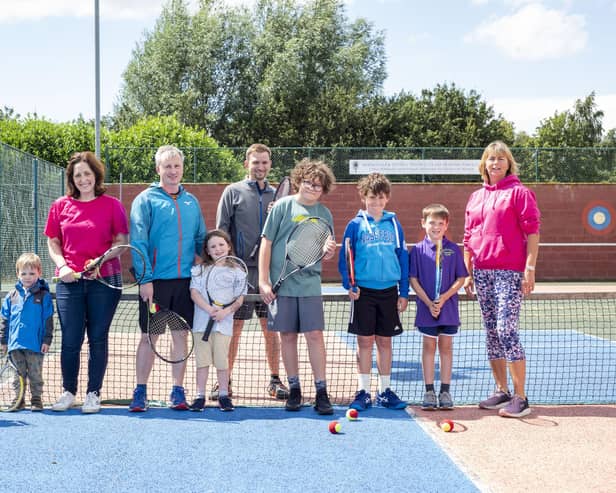 Horncastle Tennis Club's recent 'tennis-a-thon' to raise money for the new LED lights and resurfacing.